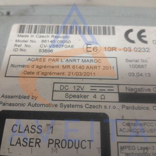 TOYOTA AVENSIS 2013 MK3 Stereo Radio CD PLayer Head Unit