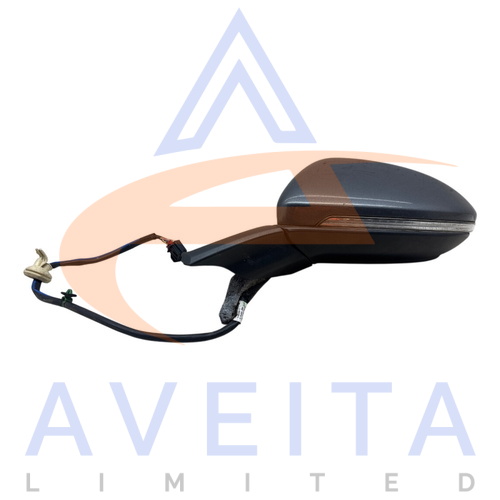 VW GOLF GTI 17-20 MK7.5 (5G) LR7H Grey P/Fold Door Mirror Left