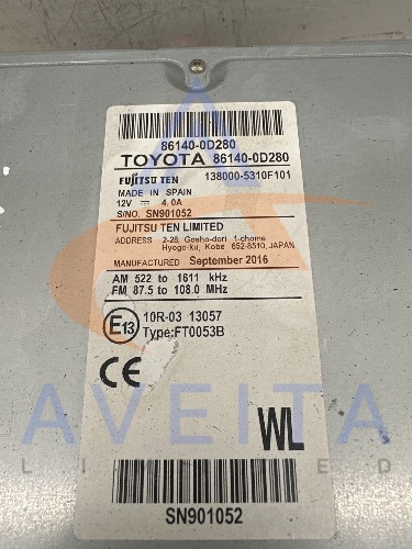 TOYOTA Yaris 14-17 MK3 (NHP130) Head Unit Sat Nav Display Screen